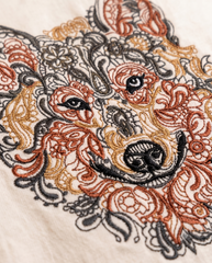 Wolf Embroidered Oversize T-shirt