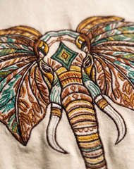 Elephant Embroidered Oversize T-shirt