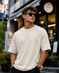 Off White Plain Oversized T-shirt