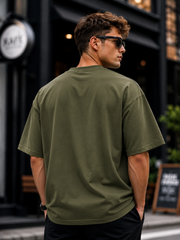 Army Green Plain Oversized T-shirt