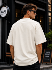 Off White Plain Oversized T-shirt